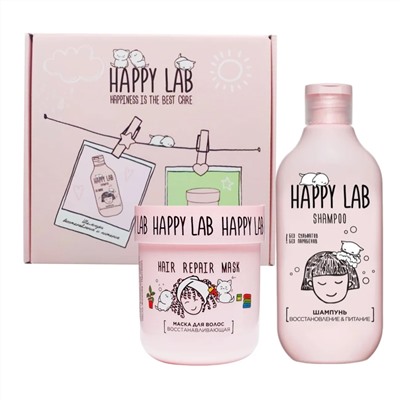 Happy Lab Набор средств для ухода за волосами: Шампунь «Восстановление & Питание» + Маска восстанавливаюшая, 300 мл, 180 г 27721
