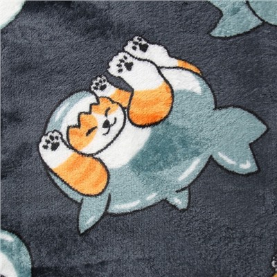 Плед Festival Catshark, 100×150 см, микрофибра 190 г/м², синий