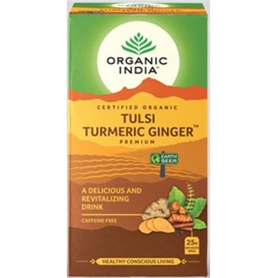 Organic India Tulsi Ginger Turmeric Tea / Органик Индия Чай Тулси, Имбирь, Куркума 25 Чайные пакетики