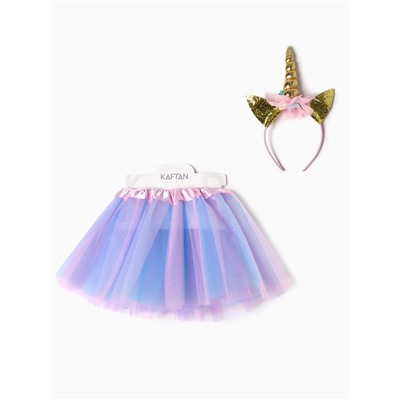 Набор для фотосессии KAFTAN «Единорог»: юбка трехслойная и ободок, 25 см