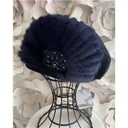 Вера замша мех.норка Берет женский флис (56-58)