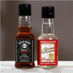 Подарочный набор косметики «Крутой мужик», гель для душа во флаконе виски 100 мл и гель для душа во флаконе водки 90 мл, HARD LINE