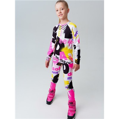 Термокомплект трикот. для девочек: фуфайка (футболка) с длин. рук, брюки