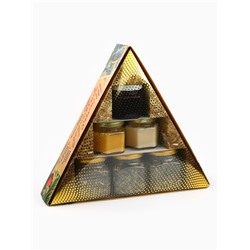 Подарочный новогодний набор «Советский»: чай травяной 25 г × 3 шт., варенье с шишками 100 мл., крем-мёд 120 г × 2 шт.