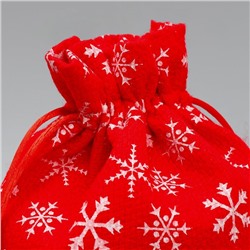 Мешочек подарочный новогодний холща «Парад снежинок», 16×24 см ± 1.5 см