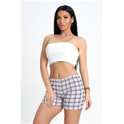 Шорты женские 306 (Розовая клетка)