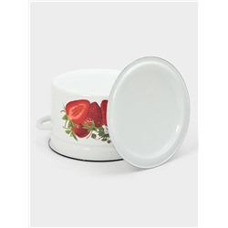 Кастрюля эмалированная, 8 л, d=26.5 см, с крышкой, цилиндрическая, белая