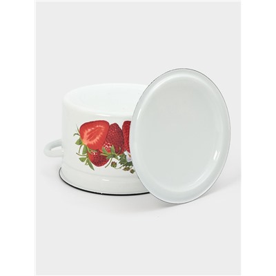 Кастрюля эмалированная, 8 л, d=26.5 см, с крышкой, цилиндрическая, белая