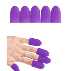 Nail Art .. Силиконовые колпачки для снятия гель-лака фиолетовый 5шт