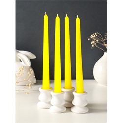 Набор свечей античных, 2.3×24.5 см, 5 ч, 55 г, 4 шт., жёлтый