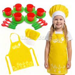 Набор "Шеф-повар" (20 предметов) (фартук, колпак,посуда) желтый