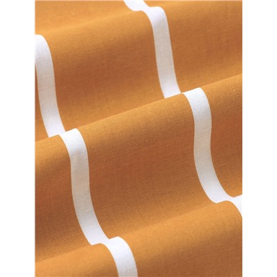 Простыня на резинке 1.5-спальная «Этель» Mustard stripes, 140×200+25 см, поплин