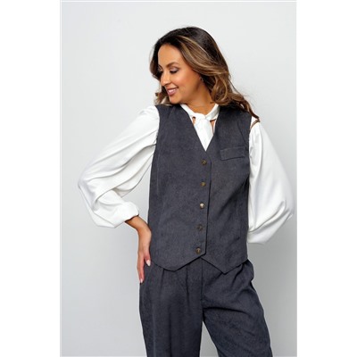 Костюм с брюками вельветовый с жилеткой 399GRY НАТАЛИ, 1087799