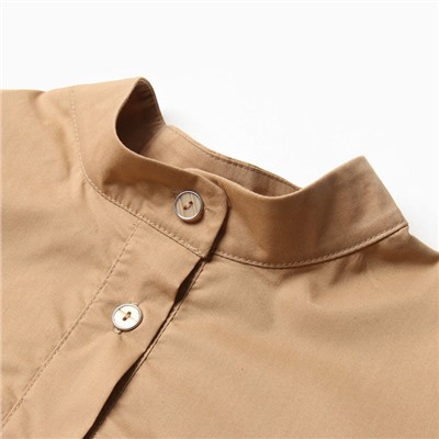 Рубашка женская с лентами MINAKU: Casual Collection, размер 50, бежевая