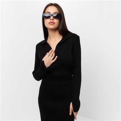 Платье миди женское MIST Knitwear, размер 42, чёрное