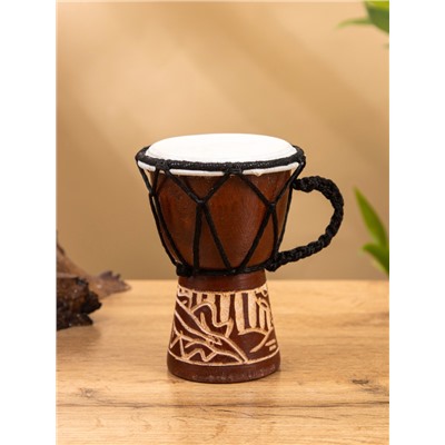 Сувенирный музыкальный инструмент барабан джембе «Светлый», 12×9×9 см, МИКС