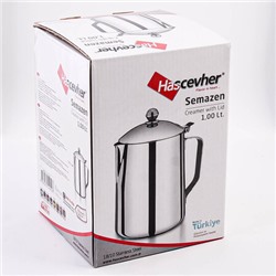 800-207 Молочник питчер с крышкой 1л Hascevher Semazen нерж/ст (х12)