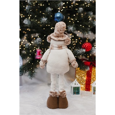 Игрушка новогодняя с выдвижными ногами Снеговик в наушниках в шляпе НАТАЛИ, 1224714