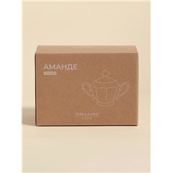 Сахарница SL Home «Аманде», 350 мл, 17×11×12 см, фарфор, белая