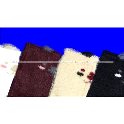 Ecosocks носки женские ангора НОРКА ШЕРСТЬ "с ушками" арт. 6630