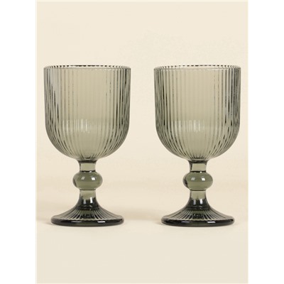 Бокалы для вина SL Home «Модерн», 250 мл, 8×14.5 см, набор 2 шт., стекло, графитовые