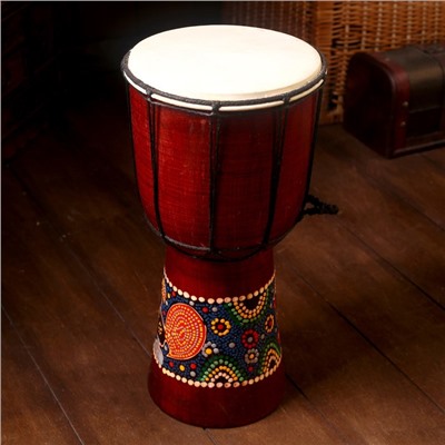 Сувенирный музыкальный инструмент «Барабан Джембе узорчатый», 30×16×16 см, МИКС