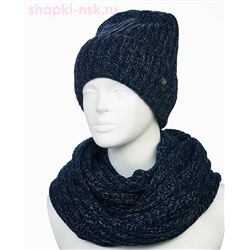 55890 Комплект женский флис (колпак+снуд) (56-58)