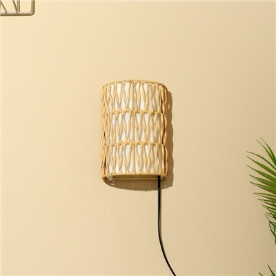 Светильник настенный из ротанга «Нафиса», 1×120 Вт, Е27, 16×10×23 см