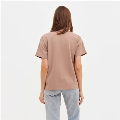 Футболка женская MINAKU Confident, бежевая, размер 42