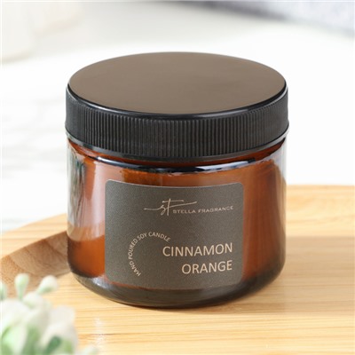 Ароматическая свеча в банке Cinnamon orange, соевый воск, 50 г, апельсин и корица
