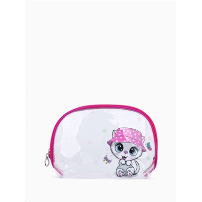 Набор простых косметичек на молниях 2 в 1, с рисунком, малиновый