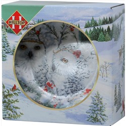 HILLTOP. Новый год. Чайный набор с тарелкой. Зимние совы 50 гр. карт.упаковка