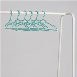 Плечики - вешалки для одежды Доляна «Звезда», 26.5×13.5 см, 6 шт., детские, голубые