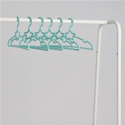 Плечики - вешалки для одежды Доляна «Звезда», 26.5×13.5 см, 6 шт., детские, голубые