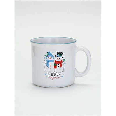 УЦЕНКА Кружка керамическая новогодняя «Снеговики», 530 мл
