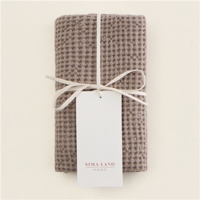 Полотенце вафельное SL HOME: Linen «Саббиа», 40×70 см, бежевое