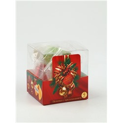 Печенье с предсказанием цветное в подарочной коробке «С новым годом», 4 шт.