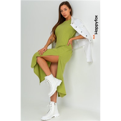 Однотонное женское платье-футболка Happyfox