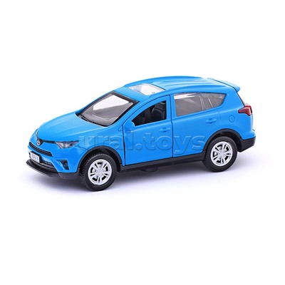 Машина металл Toyota Rav4 12 см, (двери, багажн, синий) инерц. в коробке