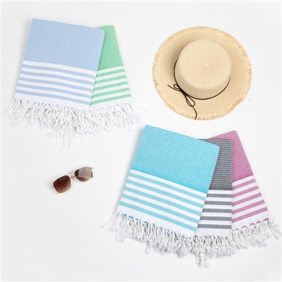 Полотенце - пештемаль пляжное Waffle, 100×180 см, хлопок 100 %, салатовое