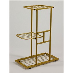 Подставка для цветов Greengo, 3 полки, 43×22×57 см, напольная, металл, цвет золотой