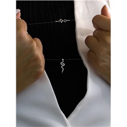 Колье из серебра родированное (на леске) - Змейка ЛС-030-01р