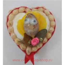 Шкатулка ручной работы из ракушек Сердце малое