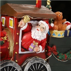 Светодиодная фигура «Паровоз с Дедом Морозом» 26.5×19.5×12.5 см, полистоун, батарейки ААх3 (не в комплекте), USB, свечение мульти