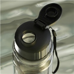 Бутылка для воды пластиковая «Без препятствий», 500 мл, чёрная