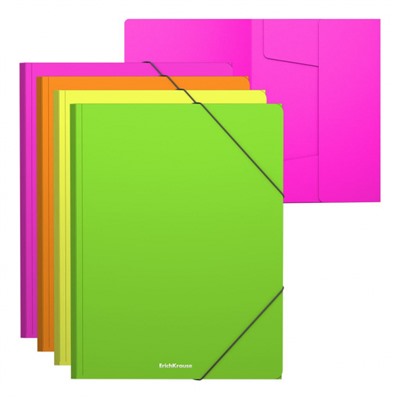 Папка на резинке А4 30 мм 50388 Matt Neon ассорти 600мкм ErichKrause