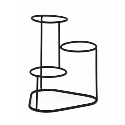 Набор кашпо для цветов «Трио», керамика, на подставке, белый, 3 шт.