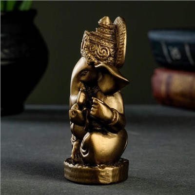 Фигурка «Ганеша», 10 см, под бронзу, мраморная крошка