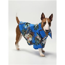 Рубашка для собак «Тропики», размер L, ДС 28, ОГ 36, ОШ 26 см, голубая