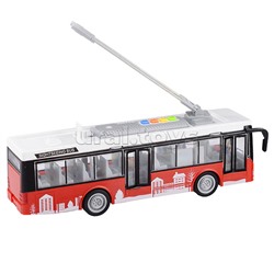 Троллейбус 1:16 (свет, звук) на батарейках, в коробке